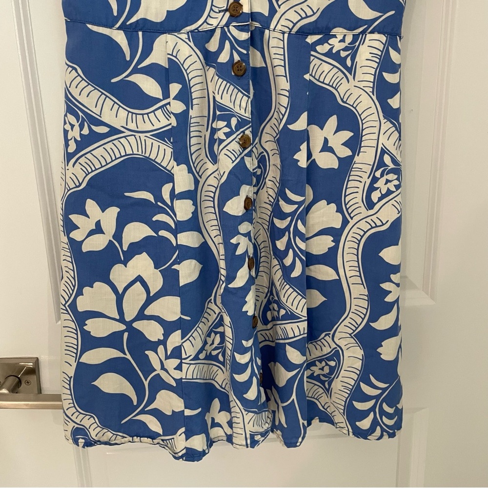 Marine Layer Camila Mini Dress Size Blue Floral Coastal Casual - Picture 5 of 7